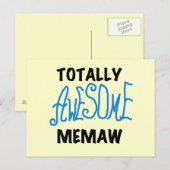Carte Postale Totalement génial Memaw Blue Tshirts et GIfts (Devant / Derrière)