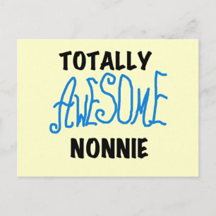 Carte Postale Totalement génial Nonnie Blue Text Tshirts et cade