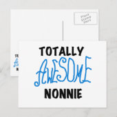 Carte Postale Totalement génial Nonnie Blue Text Tshirts et cade (Devant / Derrière)