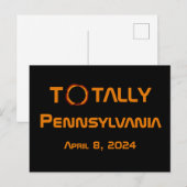 Carte Postale Totalement Pennsylvanie 2024 Solar Eclipse (Devant / Derrière)