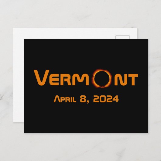 Carte Postale Totalement Vermont 2024 Solar Eclipse (Devant / Derrière)