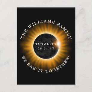 Carte Postale Totalité de la famille Éclipse solaire personnalis