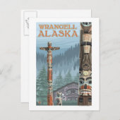 Carte Postale Totem de l'Alaska - Wrangell Alaska (Devant / Derrière)