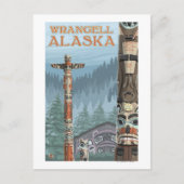 Carte Postale Totem de l'Alaska - Wrangell Alaska (Devant)