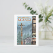 Carte Postale Totem de l'Alaska - Wrangell Alaska (Debout devant)