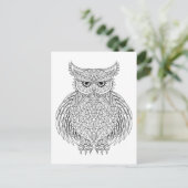 Carte Postale Totem d'oiseaux de hibou inspiré (Debout devant)