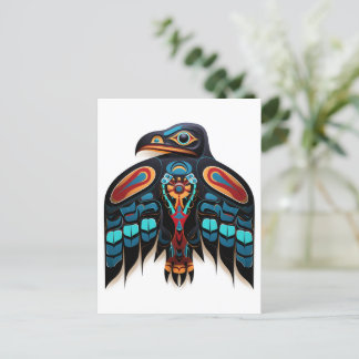 Carte Postale totem du corbeau de Salish