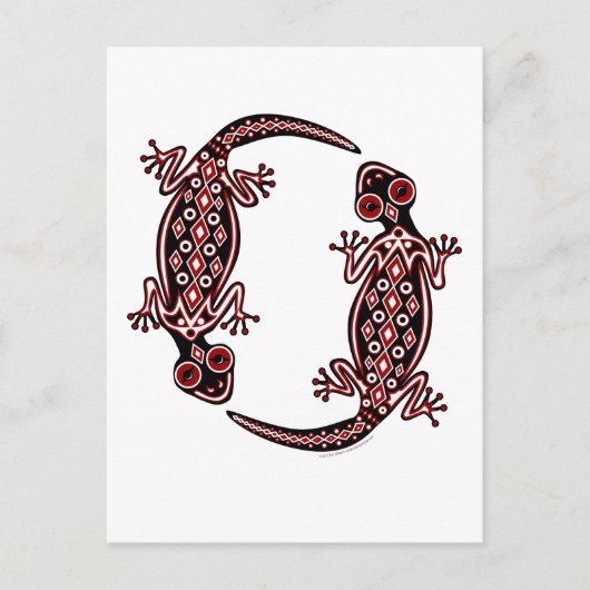 Carte postale Totem Geckos Rouge (Devant)