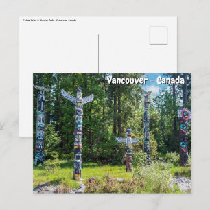 Carte Postale Totems dans le parc Stanley, Vancouver Canada