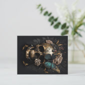 Carte Postale Totenkopf mit Schmetterling gold schwarz Motiv (Debout devant)