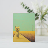 Carte Postale Toto drôle sur un trottoir de champ de blé (Debout devant)