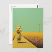 Carte Postale Toto drôle sur un trottoir de champ de blé (Devant / Derrière)