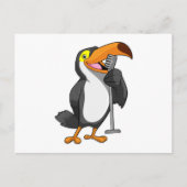 Carte Postale Toucan à la musique avec microphone (Devant)