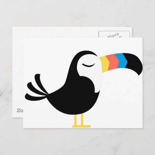 Carte Postale Toucan coloré (Devant / Derrière)