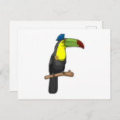 Carte Postale Toucan en policier (Devant / Derrière)
