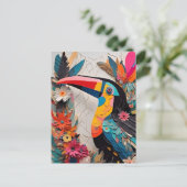 Carte Postale Toucan en techniques mixtes  (Debout devant)