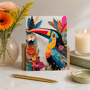 Carte Postale Toucan en techniques mixtes