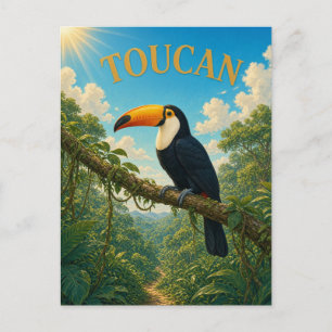 Carte Postale Toucan Toit de la Forêt Tropicale Aquarelle GeoSag