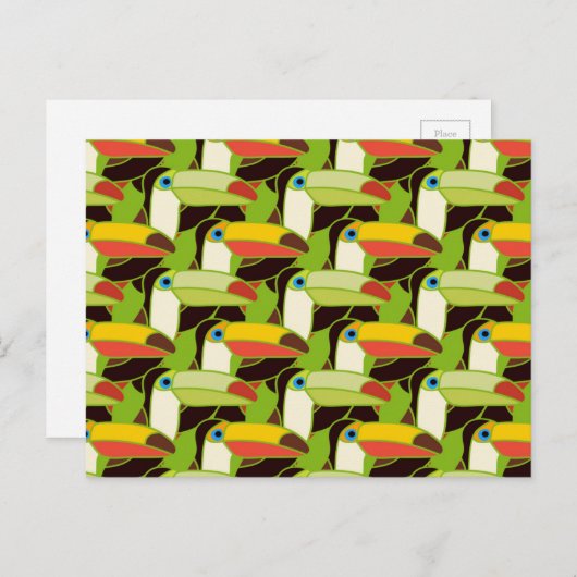 Carte Postale Toucans colorés 2 (Devant / Derrière)