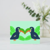 Carte Postale Toucans Et Feuilles Tropicaux (Debout devant)