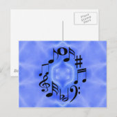 Carte Postale Touches de note de musique noire (Devant / Derrière)