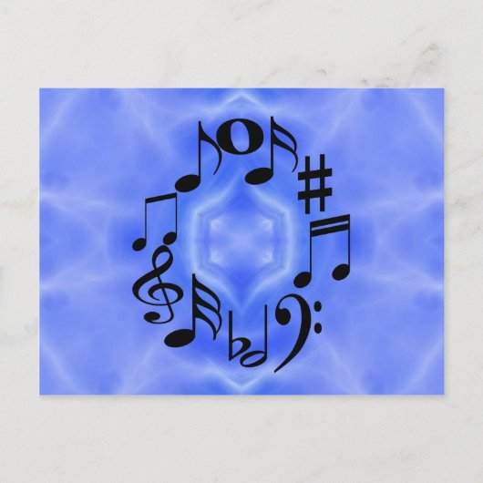 Carte Postale Touches de note de musique noire (Devant)