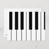 Carte Postale touches de piano à thème musical (Devant / Derrière)