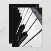 Carte Postale Touches de piano B&W (Devant / Derrière)