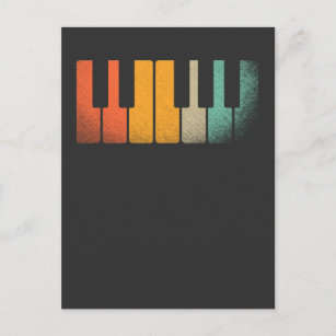 Carte Postale Touches de piano de clavier rétros Instrument de m