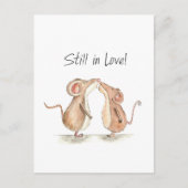 Carte Postale Toujours dans l'amour - Deux mignonnes souris bais (Devant)