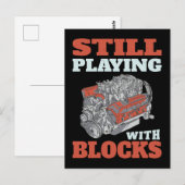 Carte Postale Toujours jouer avec les blocs Mécanique (Devant / Derrière)