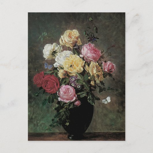 Carte Postale Toujours la vie avec des fleurs dans Vase par Olaf (Devant)