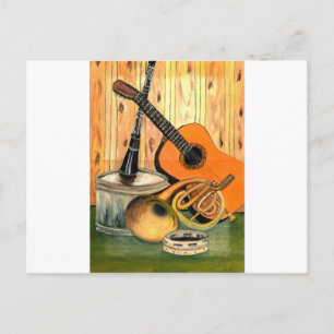 Carte Postale Toujours la vie avec des instruments de musique