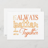 Carte Postale Toujours mieux ensemble (orange) (Devant / Derrière)