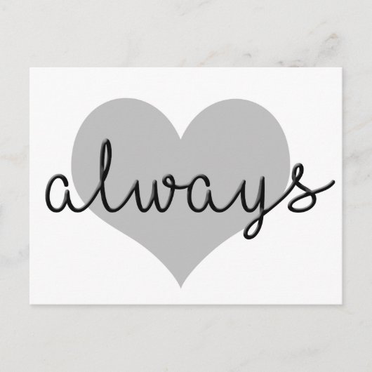 Carte Postale toujours simple coeur moderne noir (Devant)