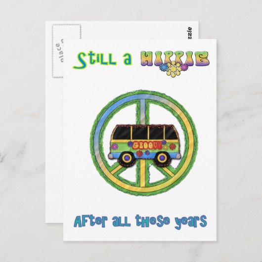 Carte Postale Toujours une hippie après toutes ces années (Devant / Derrière)