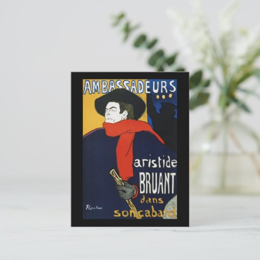 Carte Postale Toulouse-Lautrec Ambassadeurs Aristide Bruant (Debout devant)
