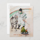 Carte Postale Toulouse-Lautrec, Clown de cirque avec Cheval et S (Devant / Derrière)