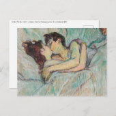 Carte Postale Toulouse-Lautrec - En Lit, Baiser (Devant / Derrière)