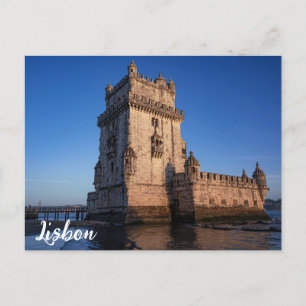 Carte Postale Tour Belem au coucher du soleil à Lisbonne, Portug