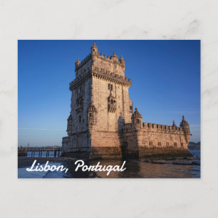 Carte Postale Tour Belem au coucher du soleil à Lisbonne, Portug