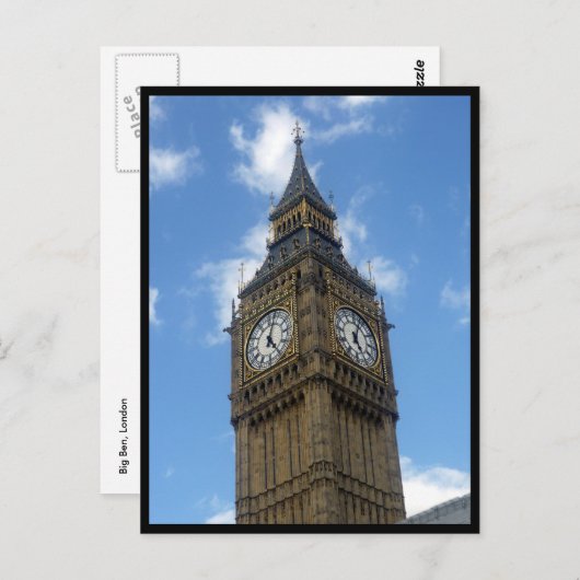 Carte Postale tour Big Ben frontière (Devant / Derrière)