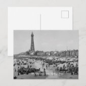 Carte Postale Tour Blackpool & promenade, Angleterre c 1905 (Devant / Derrière)