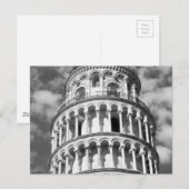 Carte Postale Tour blanche noire de Pise Italie (Devant / Derrière)