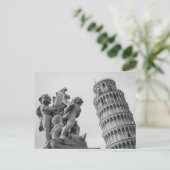 Carte Postale Tour blanche noire de Pise Italie (Debout devant)