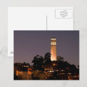 Carte Postale Tour Coit la nuit (Devant / Derrière)