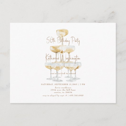 Carte Postale Tour de Champagne 50e fête d'anniversaire (Devant)