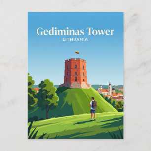 Carte Postale Tour de Gediminas Lituanie