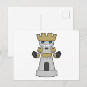 Carte Postale Tour de jeu d'échecs (Devant / Derrière)