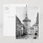 Carte Postale Tour de l'Horloge, Berne, Suisse ca. 1890 (Devant / Derrière)